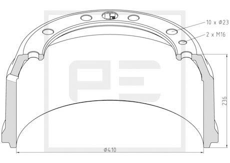 PE AUTOMOTIVE Bremžu trumulis 056.616-00A